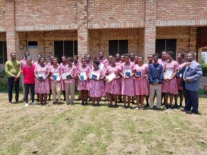 Students from Ghana Prep receiving their WBS Incentive Bible